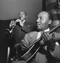 Portrait of Al Casey and Eddie (Emmanuel) Barefield, Café Society (Downtown), New York, N.Y., between 1946 and 1948
