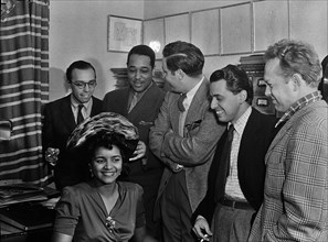 Portrait of Ahmet M. Ertegun, Duke Ellington, William Gottlieb, Nesuhi Ertegun, and Dave Stewart, ca. 1941