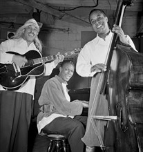 Portrait of Oscar Moore, Nat King Cole, and Wesley Prince, between 1938 and 1948