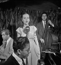 Portrait of Deryk Sampson, Lynn Carver, Justin Arndt, and Clair Dorward, Famous Door, New York, N.Y., ca. Sept. 1947