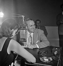Portrait of Tommy Dorsey and Beryl Davis, WMCA, New York, N.Y., ca. Oct. 1947