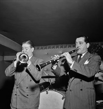 Portrait of Tony Parenti and Wild Bill Davison, Jimmy Ryan's (Club), New York, N.Y., ca. Aug. 1946
