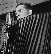 Portrait of Jazz Musician Joe Mooney, American jazz and pop accordionist, organist, and vocalist ca. Oct. 1946