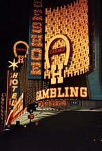 Horseshoe Casino lights on the Vegas strip ca. 1966