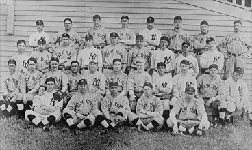 New York Americans baseball team group photo, March, 1915