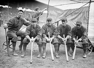 Hank Gowdy, Dick Rudolph, Lefty Tyler, Joey Connolly, Oscar Dugey ca. 1914