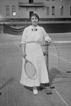 Tennis player Molla Bjurstedt Mallory who won the Women's National Indoor Tennis Tournament at the Park Avenue Armory in March of 1915
