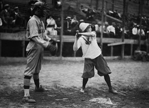 A player with the female New York Giants baseball team ca. 1913
