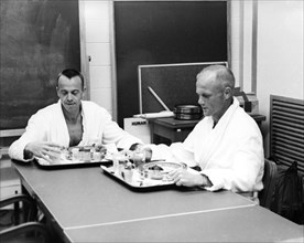 1961 - Astronauts Shepard and Glenn - Breakfast - Pre-Mercury-Redstone (MR)-3 Flight
