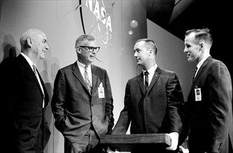 Gemini-4 prime crew after press conference 1965