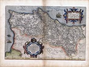 Abraham Ortelius - First World Atlas ca. 1570 - Portvgallia. Regnvm