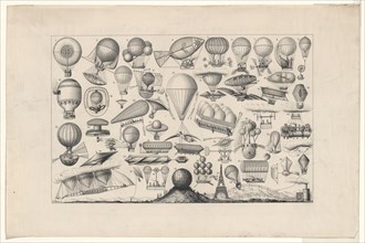 Balloons, airships, and other flying machines designed with some form of propulsion ca 1885-1904