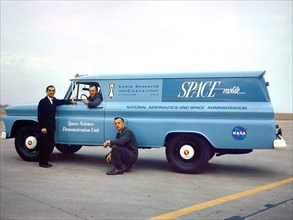 Lewis Educational Services Staff with a Spacemobile Vehicle ca. 1964