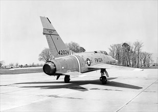 North American F-100 C airplane used in sonic boom investigation at Wallops, October 7, 1958.