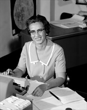 Katherine Johnson At Her Desk at NASA Langley Research Center ca. 1966