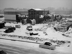 Construction of the Propulsion Systems Laboratory No. 1 and 2 at the National Advisory Committee for Aeronautics (NACA) Lewis Flight Propulsion Laboratory. ca. 1951