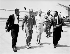 1961 - Alan B. Shepard Arrival at Grand Bahamas Island - Press Conference