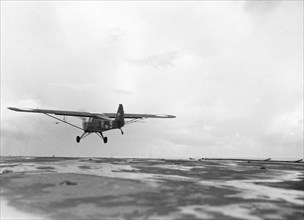 September 24, 1947 - Airplane takes off from the Dutch Aircraft Carrier Karel Doorman