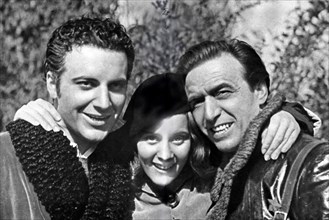 Italian actors Rossano Brazzi, Alida Valli and Fosco Giachetti ca. 1942