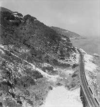 Highway along the coast in Invrea Italy ca. 1960