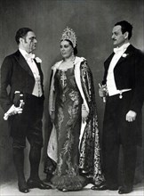 Tenor Beniamino Gigli, soprano Gianna Pederzini and baritone Giuseppe Manacchini, at Teatro la Scala, Milan ca. 1939