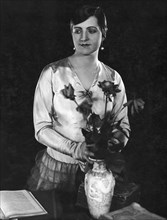 Polish film actress Jadwiga Smosarska in one of the movie scenes Tajemnica starego rodu ca. 1928