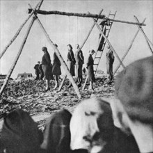 Public execution of 54 Poles in Rozki village near Radom. German-occupied Poland, 1942