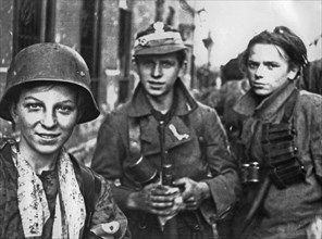 Warsaw Uprising: Soldiers from the "Radoslaw Regiment" after several hours marching through sewers from Krasinski Square to Warecka Street in the Sródmiescie district, early morning on September 2, 19...
