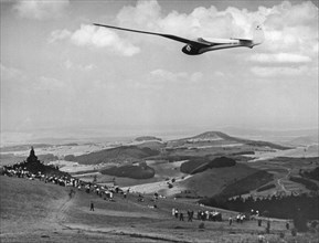 Glider PWS-101 during the competition in Wasserkuppe in 1937