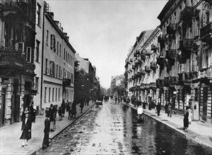 Nowolipki Street scene in Warsaw ca. 1935