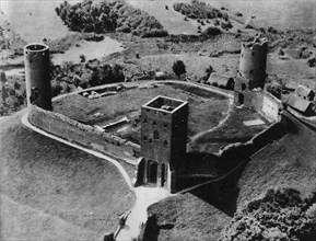 Czersk Castle - aerial view (before 1952)