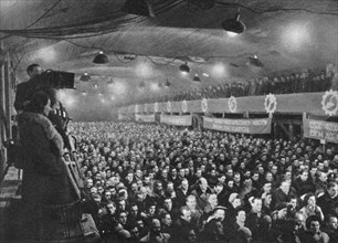 Rally in the W-Z route tunnel in Warsaw on December 11, 1948