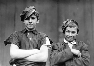 Two of the boys on night shift in the More, Jonas Glass Co. Bridgeton, N.J., November 1909
