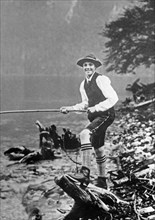 Date: 1910-1915 - Crown Prince - Bavaria - fishing?