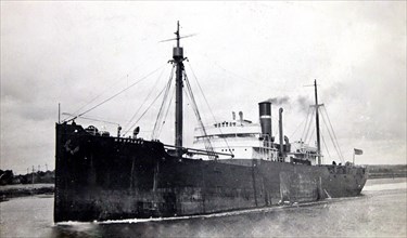 Commercial Cargo Ship SS Munplace on the Cape Cod Canal 11/5/1919
