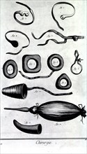 Devices to correct medical conditions of the groin ca. 1700s