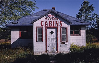 1980s United States -  Cozy Modern Cabins office Manistique Michigan ca. 1980