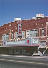 1980s United States -  Kaw Theater (1931) -  vertical -  Washington Street -  Junction City -  Kansas ca. 1980-1989
