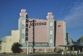 1970s United States -  Tascosa Drive-In Theater straight-on view NE 24th & Dumas Drive Amarillo Texas ca. 1977