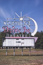 1980s United States -  North 53 Drive-In Theater sign Route 53 Rome Georgia ca. 1980
