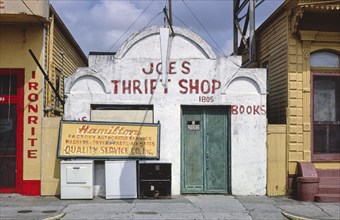 1980s United States -  Joe's Thrift Shop Rampart [i.e. St. Claude Street] & Anthony Streets New Orleans Louisiana ca. 1982