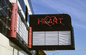 1990s United States -  Heart Theater marquee -  Main Street,  Hartford Michigan ca. 1991