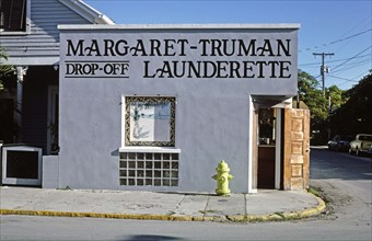 1980s United States -  Truman Laundromat, ("Margaret Truman Launderette") Key West Florida ca. 1985