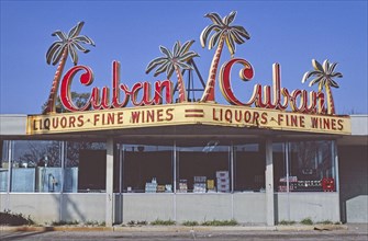 1980s United States -  Cuban Liquors, Scenic Highway, Baton Rouge Louisiana ca. 1982