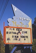 1980s United States -  Top-Hi Drive-In Theater sign R. 97 Toppenish Washington ca. 1987