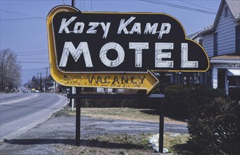 1980s United States -  Kozy Kamp Motel sign La Vale Maryland ca. 1980