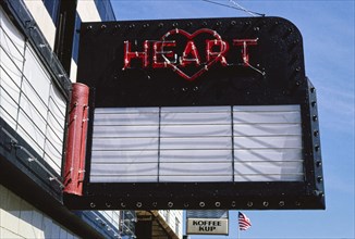 1990s United States -  Heart Theater marquee -  closer view -  Main Street -  Hartford -  Michigan ca. 1991