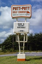 1970s United States -  Sign -  Putt-Putt Mini-Golf Route 29 -  Spartanburg -  South Carolina ca. 1979