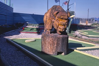 1980s United States -  Buffalo -  Mini-Golf at Flags of Fun Amusement Park -  Rapid City -  South Dakota ca. 1987