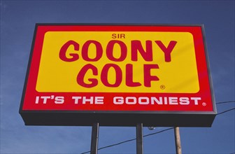 1980s United States -  Sign -  Sir Goony Golf -  Independence Boulevard -  Charlotte -  North Carolina ca. 1982